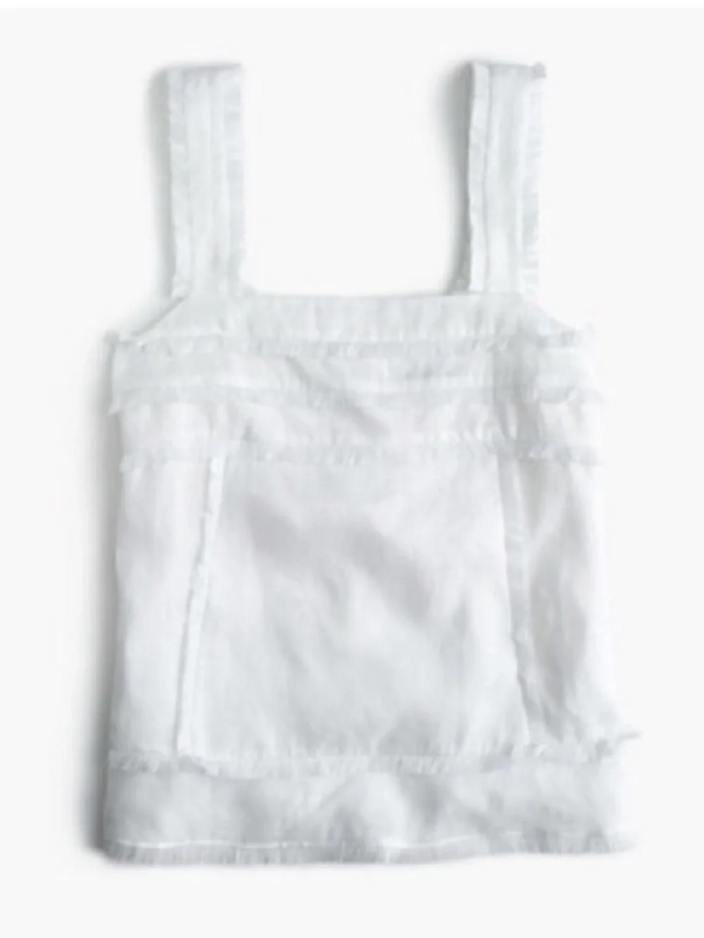 J. Crew Linen White Fringe Trim Tank, size 12